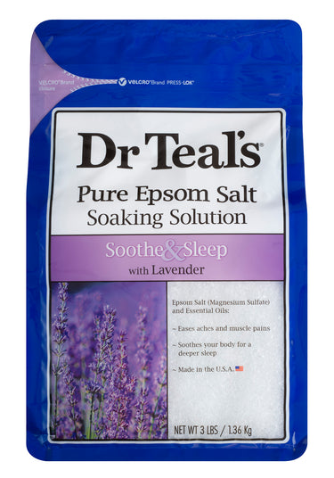 Dr Teals Pure Epsom Salt Soaking Solution Soothe and Sleep with Lavender 3 lb - ANNS BEAUTY SUPPLY